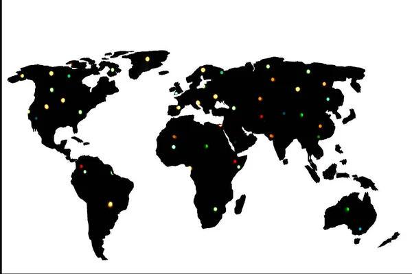 Mapa del mundo esbozado con relleno ligero — Foto de Stock