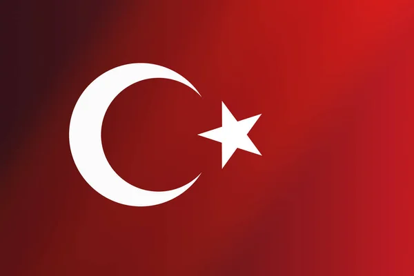 Turkish national flag with white star and moon on red background — Stock Photo, Image