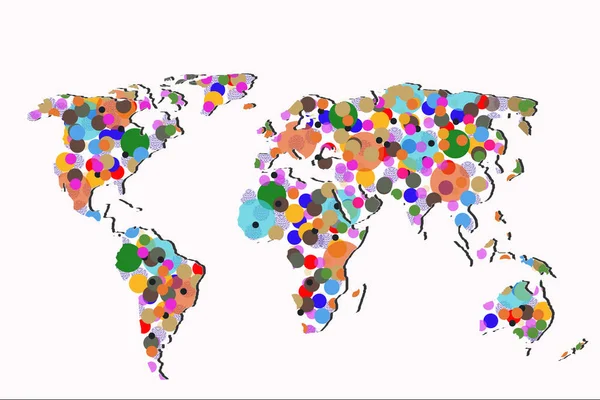 Grob skizzierte Weltkarte als globale Geschäftskonzepte — Stockfoto