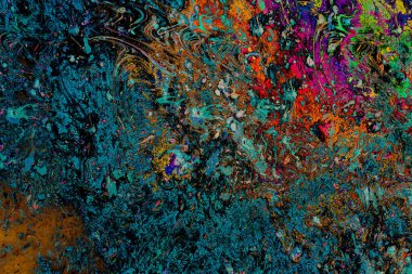 Soyut grunge sanat arkaplan dokusu renkli boya çıkıntıları ile