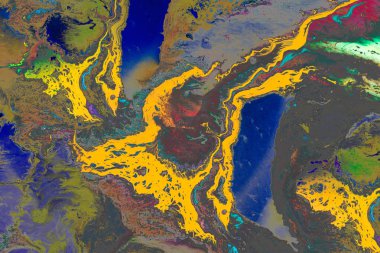 Soyut grunge sanat arkaplan dokusu renkli boya çıkıntıları ile