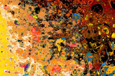 Soyut grunge sanat arkaplan dokusu renkli boya çıkıntıları ile