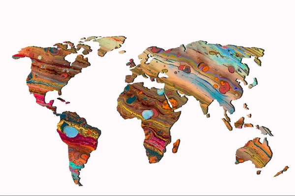 Zhruba načrtnutá mapa světa jako globální obchodní koncepce — Stock fotografie