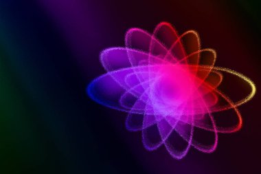 atomic particle background as theme of physics clipart