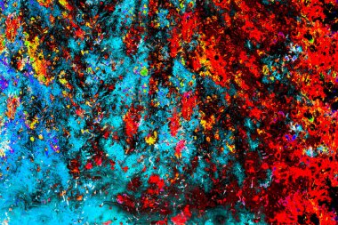 Soyut grunge sanat arkaplan dokusu renkli boya çıkıntıları ile