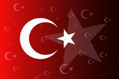 Kırmızı zemin üzerinde beyaz yıldız ve ay bulunan Türk ulusal bayrağı