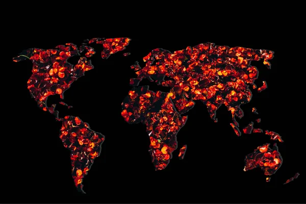 Περίπου σκιαγραφείται Παγκόσμιος Χάρτης σε μαύρο φόντο — Φωτογραφία Αρχείου