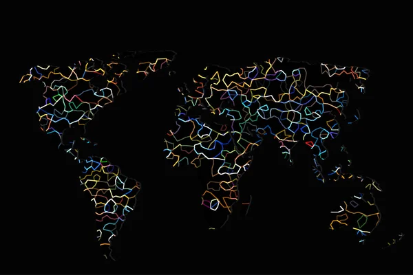 Aproximadamente esboçado mapa do mundo como conceitos de negócios globais — Fotografia de Stock