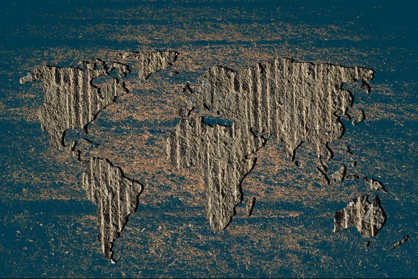 Aproximadamente bosquejado mapa del mundo con relleno de roca —  Fotos de Stock