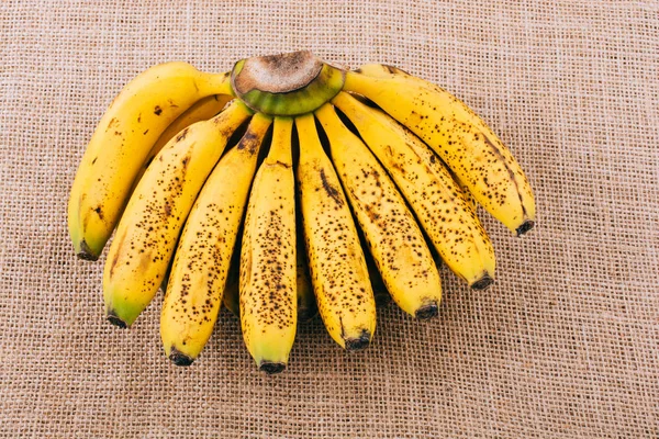 Bando de bananas amarelas sardentas — Fotografia de Stock