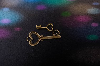Aşk kavramı olarak retro tarzı metal anahtarlar