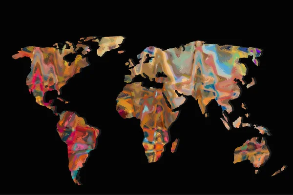 Zhruba načrtnutá mapa světa jako globální obchodní koncepce — Stock fotografie