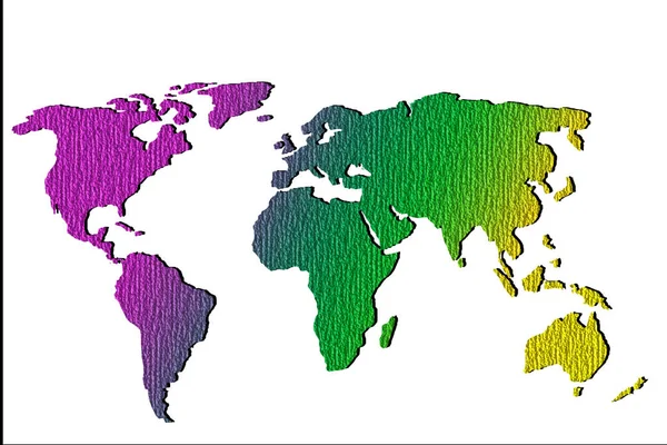 Грубо викладена карта світу з білим тлом — стокове фото
