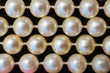 Birçok parlak inci ile Pearl boncuk arka plan 