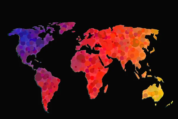 Mniej więcej naszkicowana mapa świata jako globalne koncepcje biznesowe — Zdjęcie stockowe