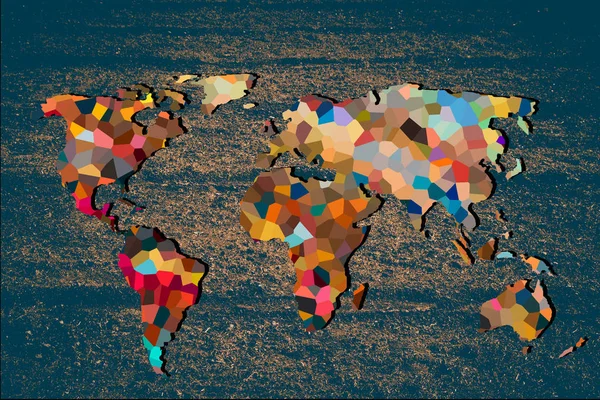 Aproximadamente bosquejado mapa del mundo como conceptos de negocios globales —  Fotos de Stock