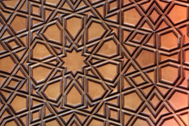 Tahtada geometrik desenli Osmanlı Türk sanatı