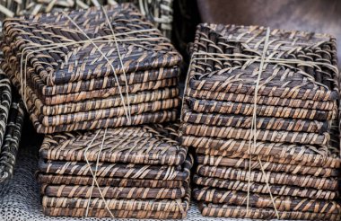  arka plan yüzeyi olarak saman hasır desen