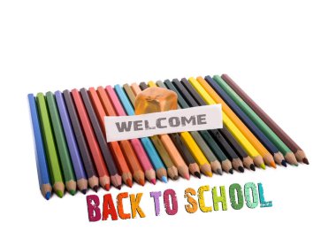 Eğitim Not ile renkli kalemler