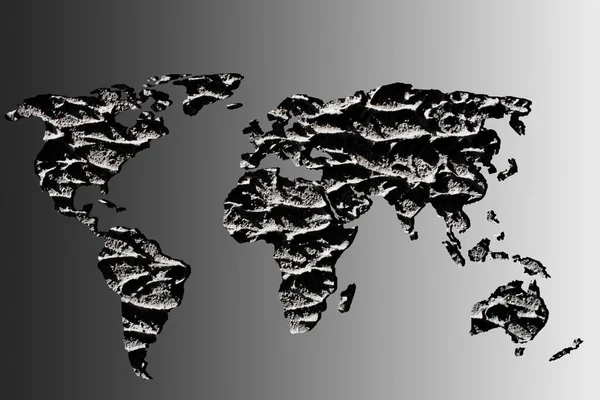 Grubsza naszkicował mapa świata z wzorami — Zdjęcie stockowe