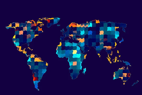 Грубо прорисованная карта мира как глобальные бизнес-концепции — стоковое фото