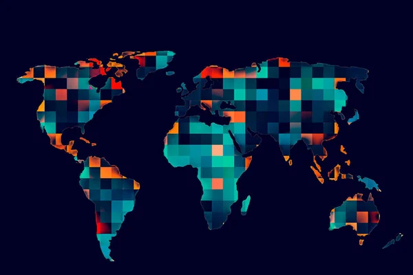 世界地図を世界のビジネスコンセプトとして大雑把にスケッチ — ストック写真