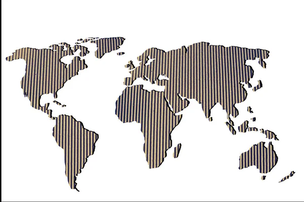 Ungefär skissat på världskartan med mönster — Stockfoto