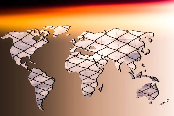 Tracciato approssimativamente la mappa del mondo come concetti di business globali — Foto Stock