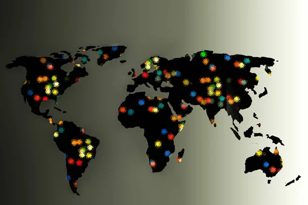 Roughly sketched out world map as global business concepts — Stock Photo, Image