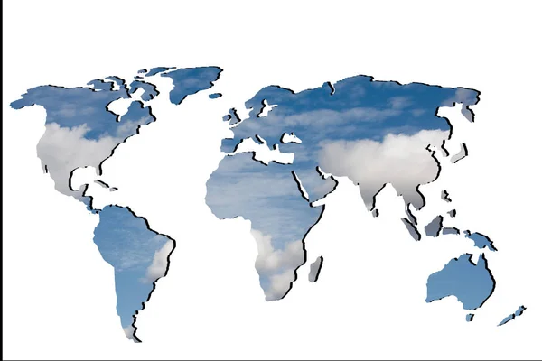 Mapa del mundo esbozado con fondo blanco —  Fotos de Stock