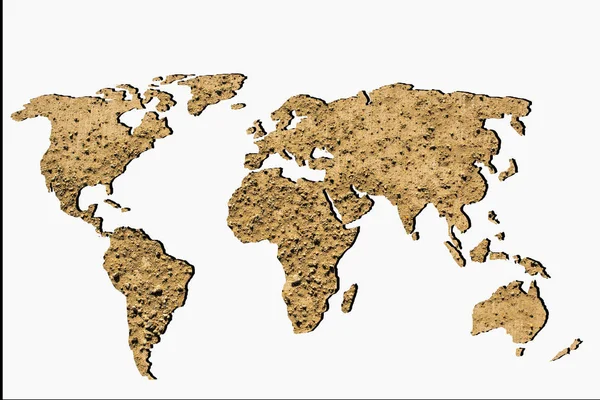 Грубо очерченная карта мира со стенным фоном — стоковое фото