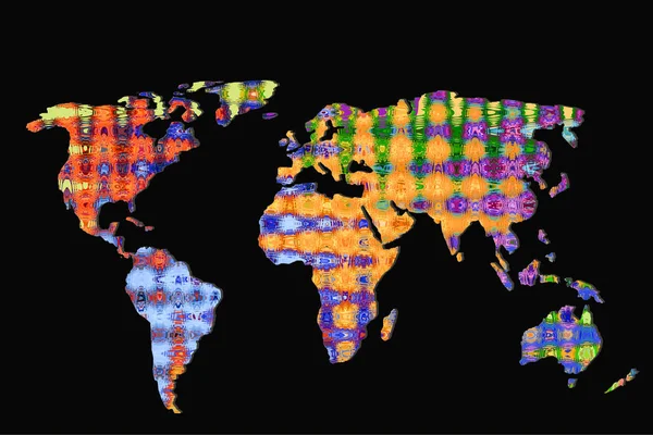 Dünya haritası kabaca küresel iş kavramları olarak çizildi — Stok fotoğraf