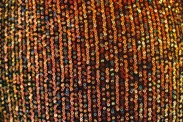 Szekvenált Körkörös Gyöngyös Textil Ragyogás Élénk Csillogás Bokeh Ünnepi Ruha — Stock Fotó