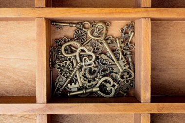 İş konsepti olarak retro tarzı metal anahtarlar