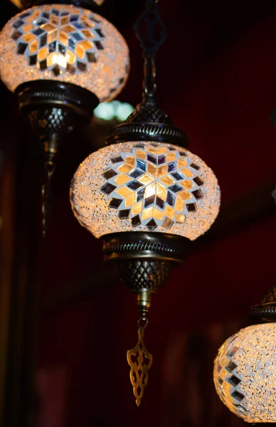 Mozaik Színes Oszmán Lámpák Lámpák — Stock Fotó