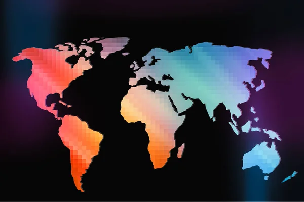 Mapa Del Mundo Esbozado Con Patrones Fondo Coloridos — Foto de Stock