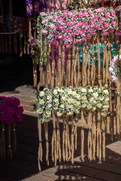 Blommig Konst Gjord Färgglada Konstgjorda Blommor Sikte — Stockfoto