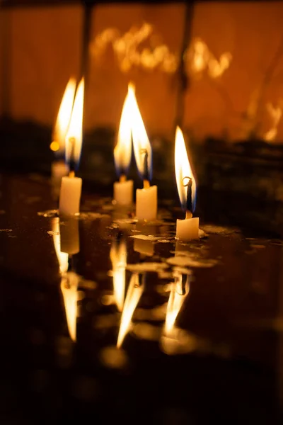 Burning Candle Making Light View — Stock Photo, Image