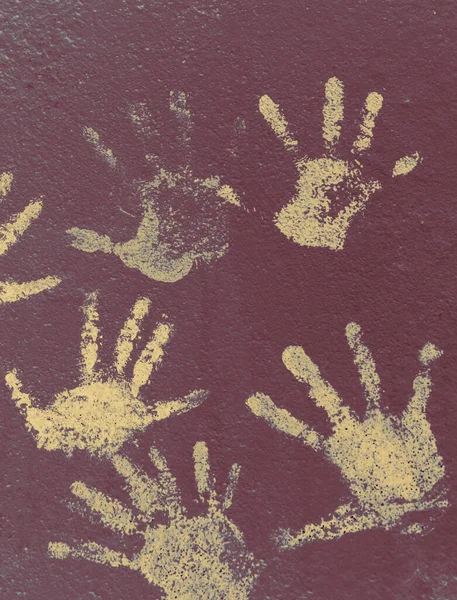 Χρώμα Φόντου Των Παιδικών Αποτυπωμάτων Πολύχρωμα Αποτυπώματα Χεριών — Φωτογραφία Αρχείου