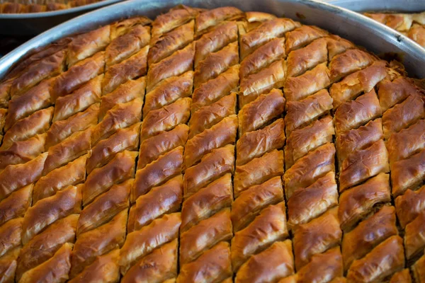 Sobremesa Turca Tradicional Baklava Bandeja Istambul Turquia — Fotografia de Stock