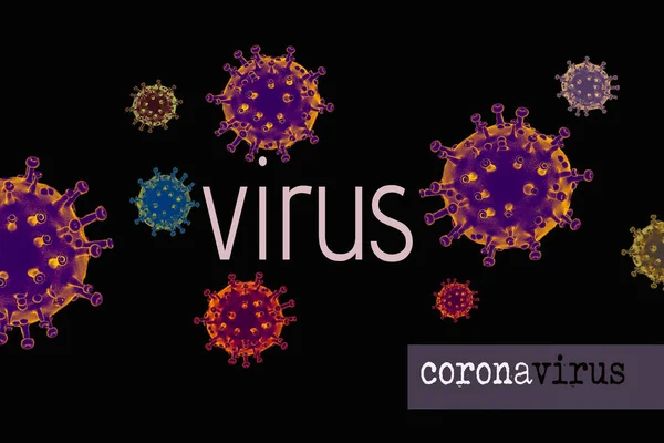 Ohnisko Koronavirové Choroby Covid Koronaviry Chřipkové Pozadí — Stock fotografie