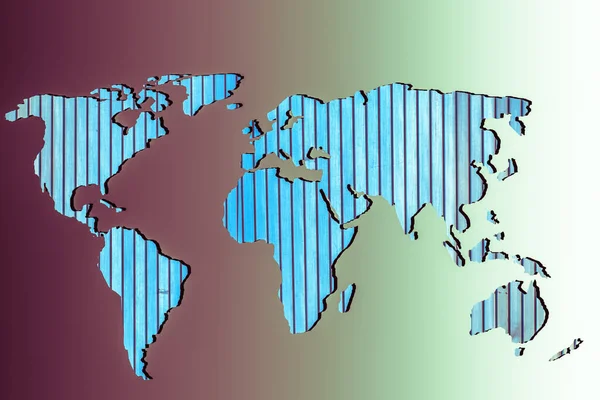 Mapa Mundo Aproximadamente Delineado Com Fundo Cinza — Fotografia de Stock