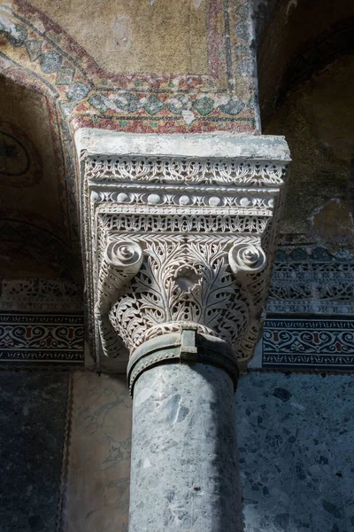 Hagia Sophia Interior Belamente Trabalhada Pilares Arcos — Fotografia de Stock
