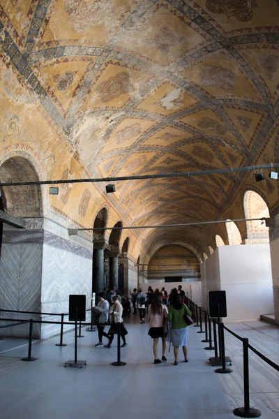 Intérieur Hagia Sofia Avec Galerie Supérieure Vue — Photo