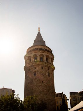 İstanbul 'da antik çağlardan kalma Galata Kulesi manzarası