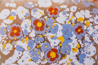 Soyut boyalı yaratıcı ebru sanat arka planı. Mermer desenli çiçek desenleri