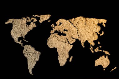 Dünya haritası kabaca küresel iş kavramları olarak çizildi