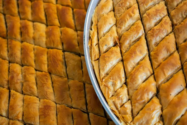 Sobremesa Turca Tradicional Baklava Bandeja Istambul Turquia — Fotografia de Stock