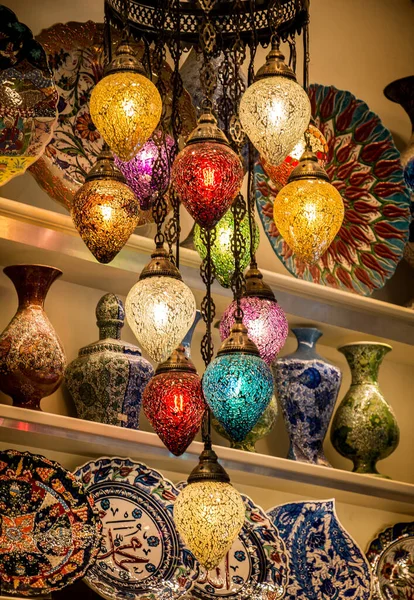 Mosaico Colorato Lampade Ottomane Lanterne — Foto Stock