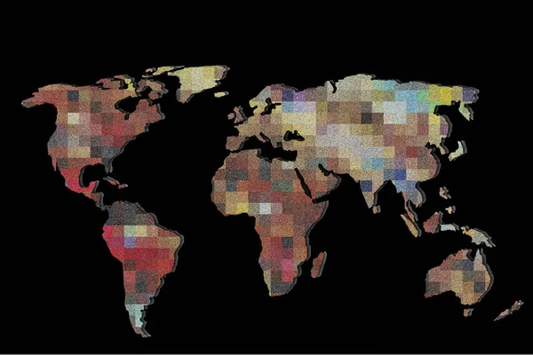 Χονδρικά Περιγράφεται Παγκόσμιος Χάρτης Πολύχρωμα Μοτίβα Φόντου — Φωτογραφία Αρχείου